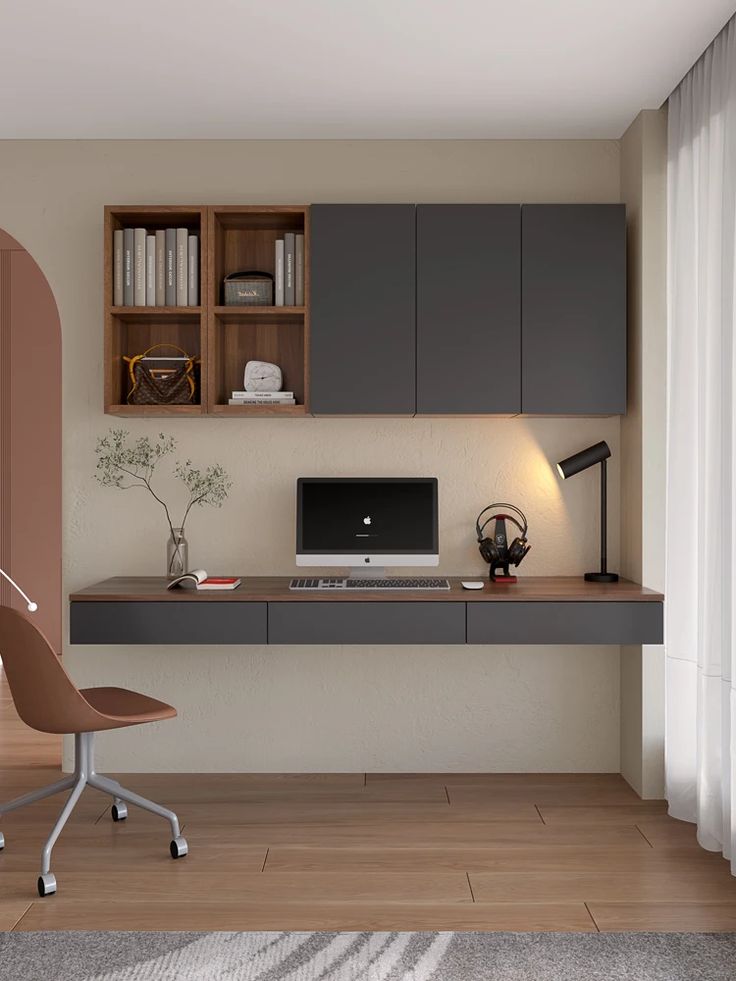 wall mount table and overhead storage